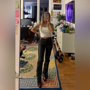 ⚡️Black•Vegan🌱 Soft Leather•Pants